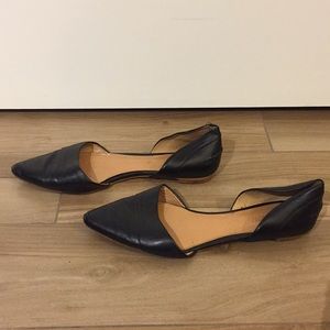 J. Crew Black Leather D’Orsay Flats